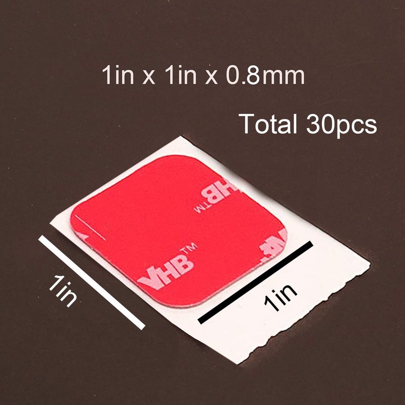 Hasaky Double Sided Tape Heavy Duty 30pcs 1in x 1in Mounting Tape Pad Sticker Strong Adhesive Tape Waterproof Foam Tape for Indoor and Outdoor… - Image 2